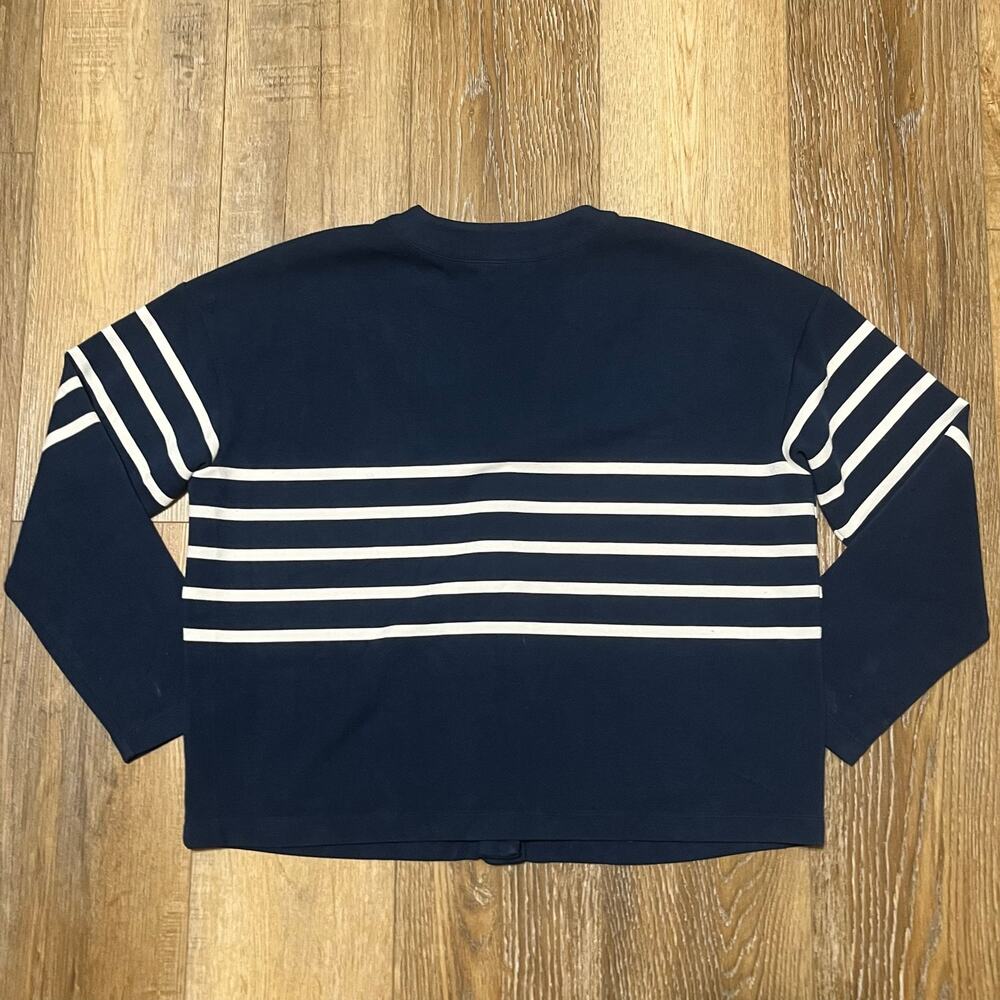 Spanx AirEssentials Womens Striped Button Front Cardigan Navy XL Nautical Preppy - Picture 4 of 6